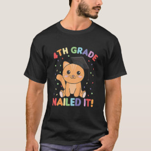 Kids Kids 4th Grade Nailed It Cat Graduation T-Shirt