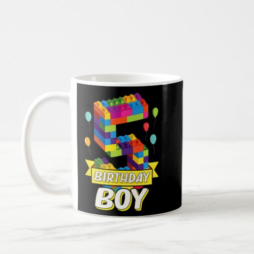 Kids Kids 5 Year Old Building Blocks 5th Birthday  Coffee Mug