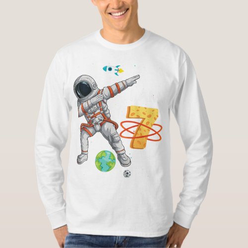 Kids Kids 7 Years Old Birthday Boy Astronaut Space T_Shirt