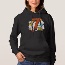 Kids Kids 7th Birthday 7 Years With Dino And Dinos Hoodie