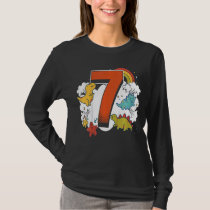 Kids Kids 7th Birthday 7 Years With Dino And Dinos T-Shirt