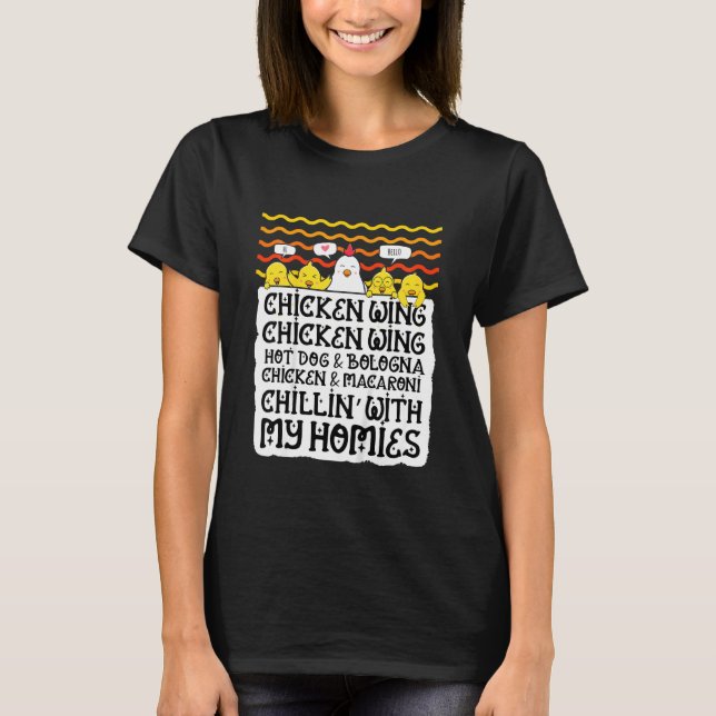 Kids Kids Chicken Wing Chicken Wing Hot Dog And Bo T-Shirt (Front)