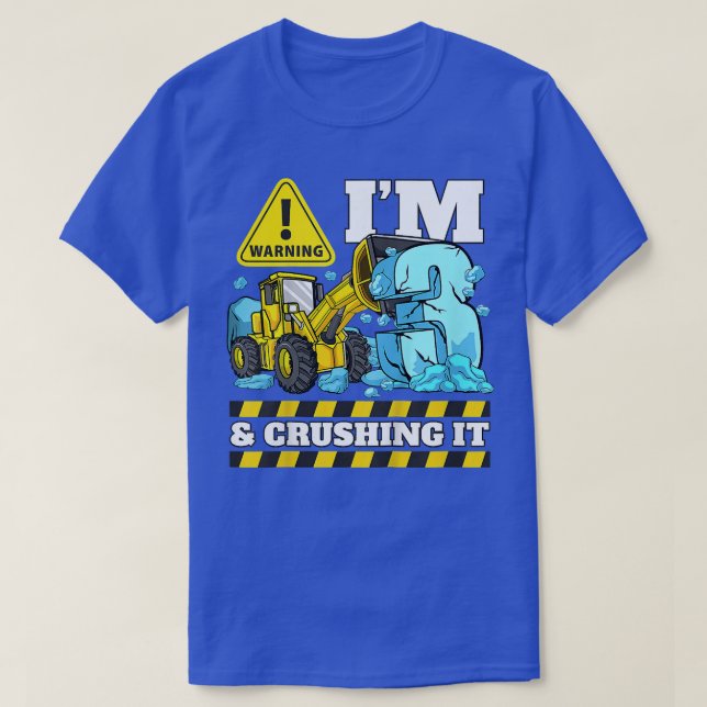 Kids Kids Construction Truck 3rd Birthday Boy 3 Bu T-Shirt (Design Front)