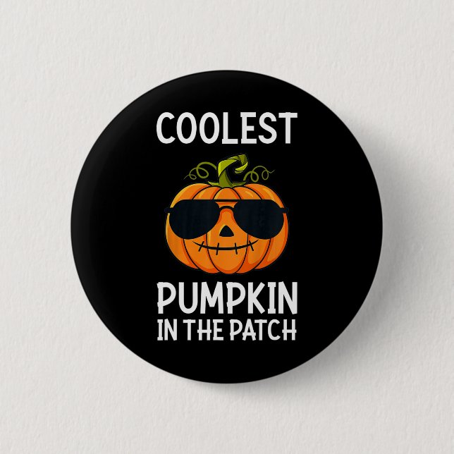 Kids Kids Coolest Pumpkin In The Patch Toddler Boy Button (Front)