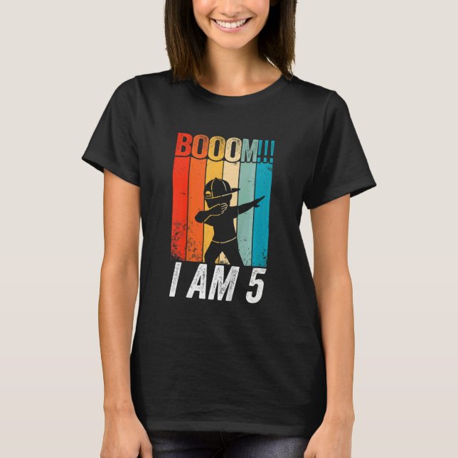 Kids Kids Dabbing Birthday  5 Years Old Birthday O T-Shirt (Front)