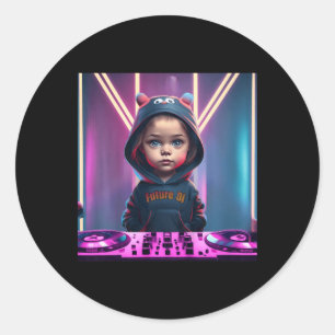 Kids Kids Dj Disk Jockey Fun Children's Edm Christ Classic Round Sticker