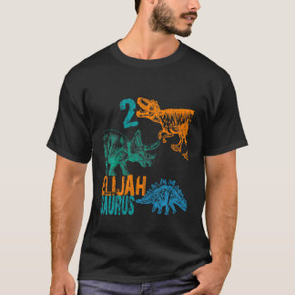 Kids Kids Elijah Saurus 2nd Birthday Boys Rex Bda T-Shirt