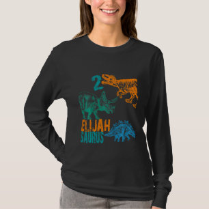 Kids Kids Elijah Saurus 2nd Birthday Boys Rex Bda T-Shirt