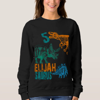 Kids Kids Elijah Saurus 5th Birthday Boys Rex Bda Sweatshirt