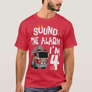 Kids Kids Fire Truck Tee 4th Birthday Boy Firefigh