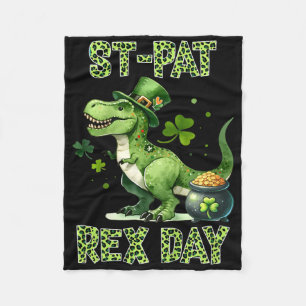 Kids Kids Happy St Pat Trex Day Dino St Patricks D Fleece Blanket