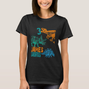 Kids Kids James Saurus 3rd Birthday Boys Rex Bday T-Shirt