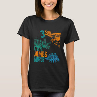 Kids Kids James Saurus 3rd Birthday Boys Rex Bday T-Shirt