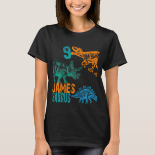 Kids Kids James Saurus 9th Birthday Boys Rex Bday T-Shirt