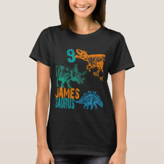 Kids Kids James Saurus 9th Birthday Boys Rex Bday T-Shirt
