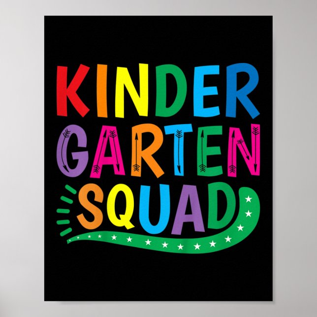 Kids Kids Kindergarten Squad Back To School  Poster (Front)