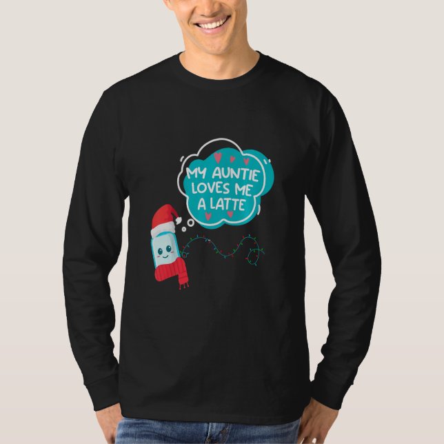 Kids Kids My Auntie Loves Me A Latte Aunt T-Shirt (Front)