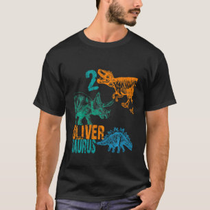 Kids Kids Oliver Saurus 2nd Birthday Boys Rex Bda T-Shirt