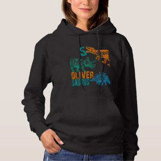 Kids Kids Oliver Saurus 5th Birthday Boys Rex Bda Hoodie
