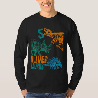 Kids Kids Oliver Saurus 5th Birthday Boys Rex Bda T-Shirt
