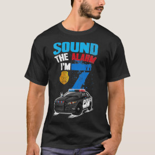 Kids Kids Police Car 7th Birthday Gift Boy Sound T T-Shirt