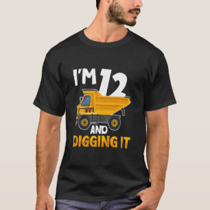 Kids Kids Twelve 12yr 12th Birthday Construction B T-Shirt