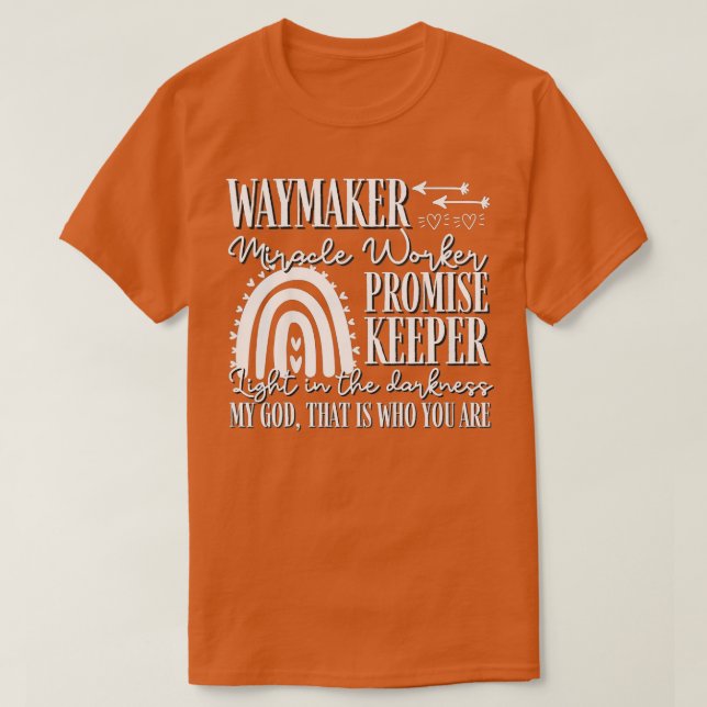 Kids Kids Waymaker Miracle Worker Rainbow, Christi T-Shirt (Design Front)