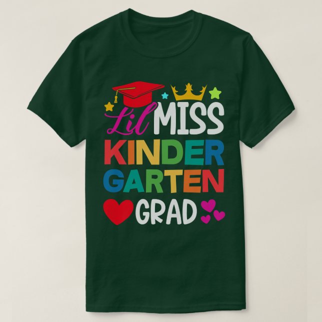 Kids Kindergarten Graduation Lil Miss Kindergarten T-Shirt (Design Front)