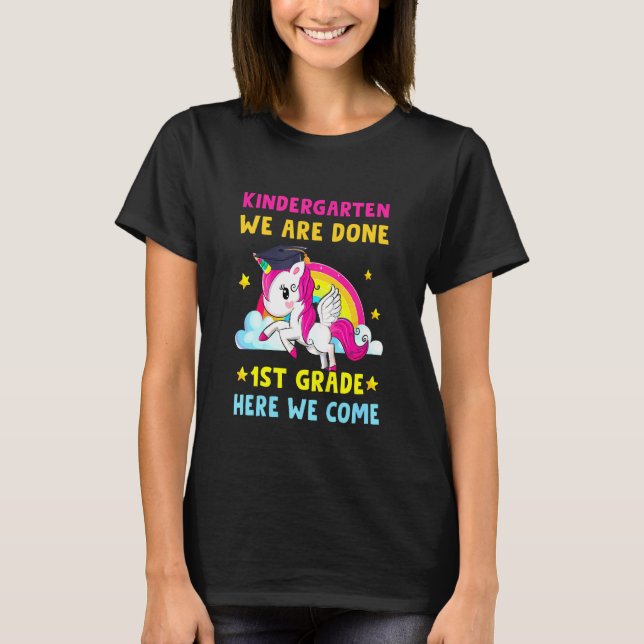 Kids Kindergarten Graduation Magical Unicorn Kindy T-Shirt (Front)
