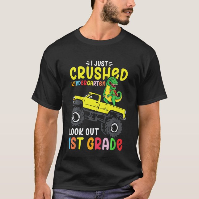Kids Kindergarten Graduation TRex I Just Crushed K T-Shirt (Front)