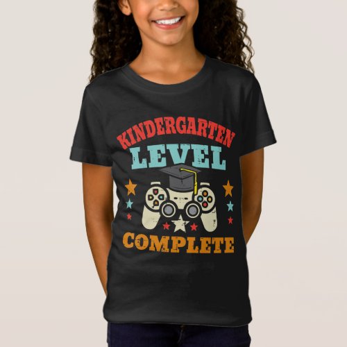 Kids Kindergarten Level Complete Graduation Gamer  T_Shirt