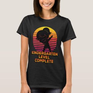Kids Kindergarten Level Complete Silhouette Dabbin T-Shirt
