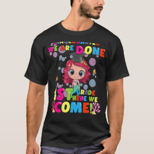 Kids Kindergarten We Are Done Graduation Cute Merm T-Shirt