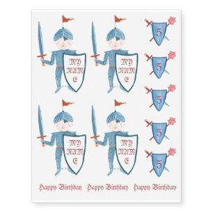 Kids kinight personalized temporary tatoo Birthday Temporary Tattoos