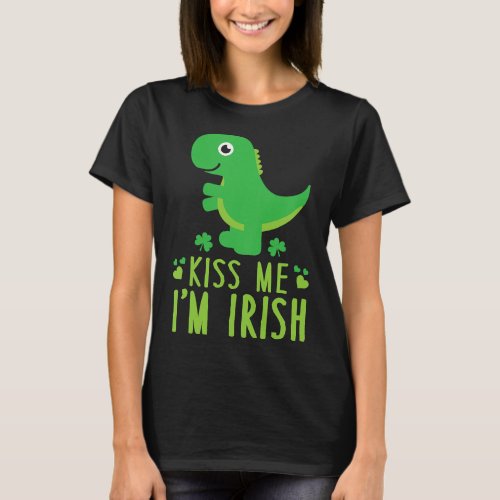 Kids Kiss Me Im Irish  St Patricks Day Cute Din T_Shirt
