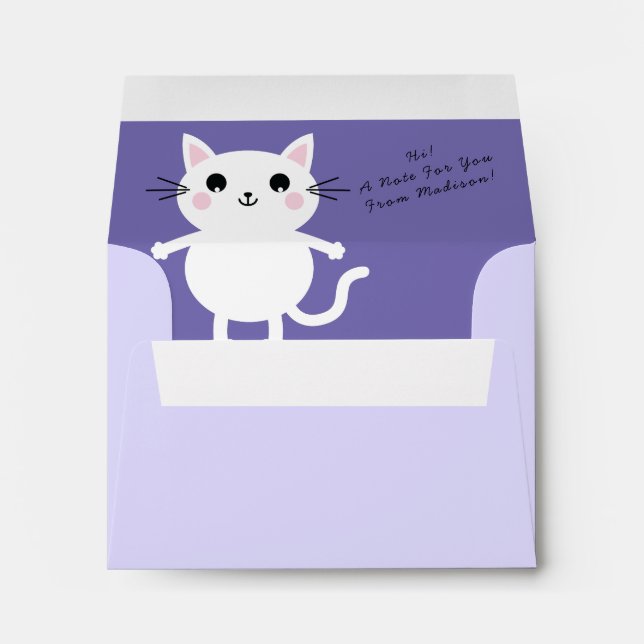 Kids Kitty Cat Cute Envelope (Back (Bottom))