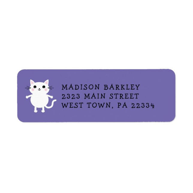 Kids Kitty Cat Cute Label (Front)