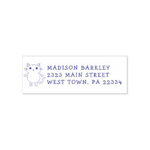 Kids Kitty Cat Cute Return Address Stamp