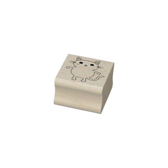 Kids Kitty Cat Cute Rubber Stamp (Stamp)