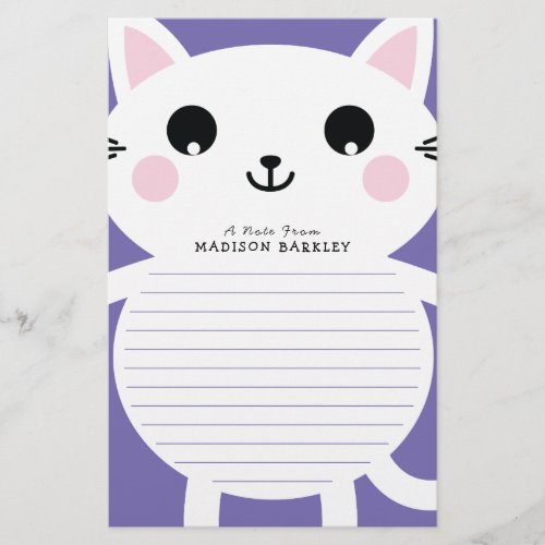 Kids Kitty Cat Cute Stationery