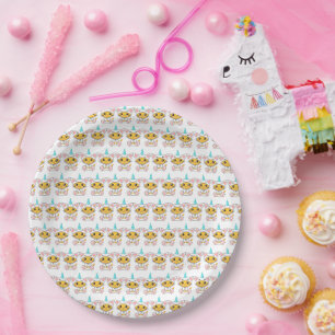 Kids Kitty Unicorn Birthday Paper Plates