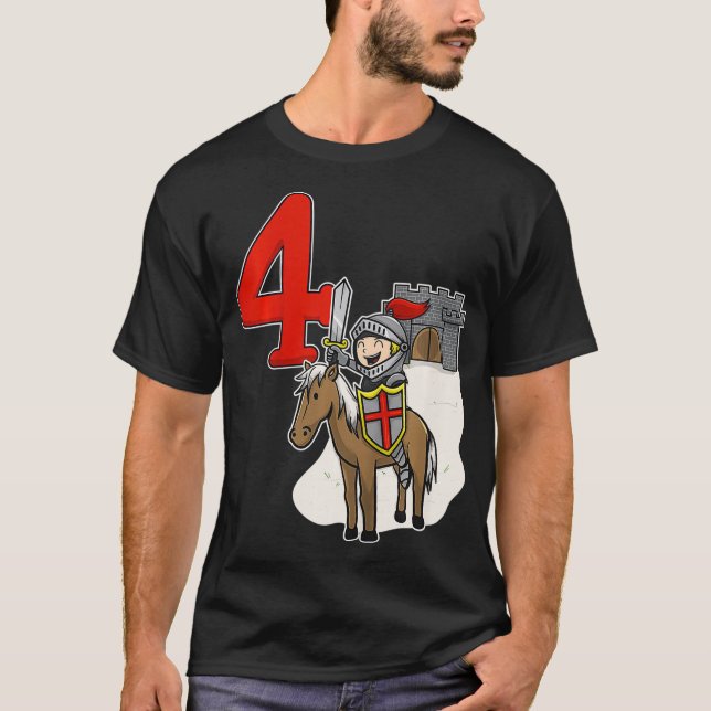 Kids Knight th Birthday   Castle and Number T-Shirt (Front)