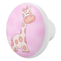 Kid&#39;s Knobs and Pulls Cute Pink Giraffe