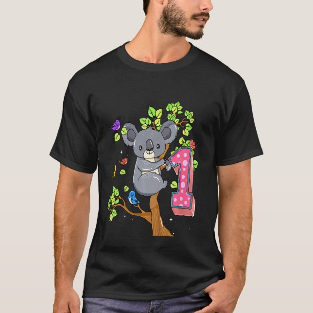 Kids Koala Bear 1st Birthday Girl 1 Year Old Birth T-Shirt (Front)