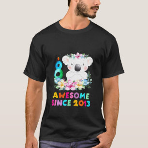 Kids Koala Bear 8 Years Birthday Outfit For Boys T-Shirt