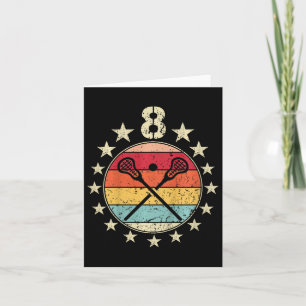 Kids Lacrosse Birthday 8 Year Old Boy Girl Lacross Card