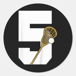 Kids Lacrosse Kids Toddler Boys 5th Birthday Lacro Classic Round Sticker