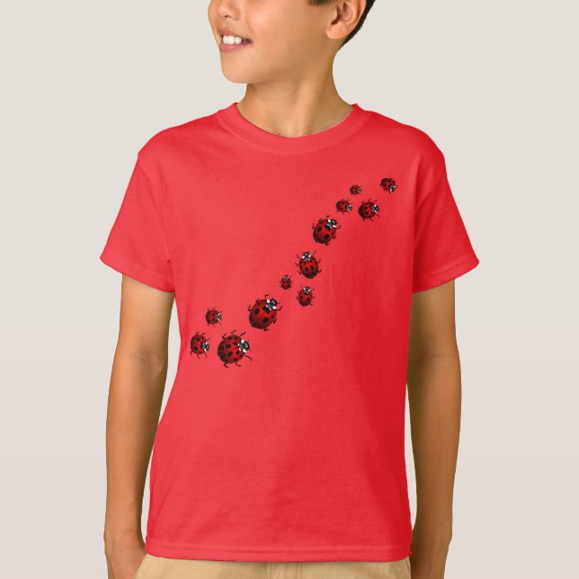 Kid's Ladybug Art T-shirts Ladybug Ladybird Shirts (Front)