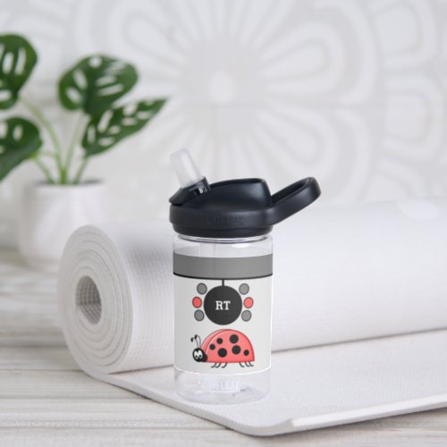 Kids ladybugs add initials stars grey CamelBak Water Bottle