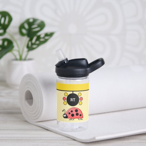 Kids ladybugs add initials stars yellow CamelBak Water Bottle